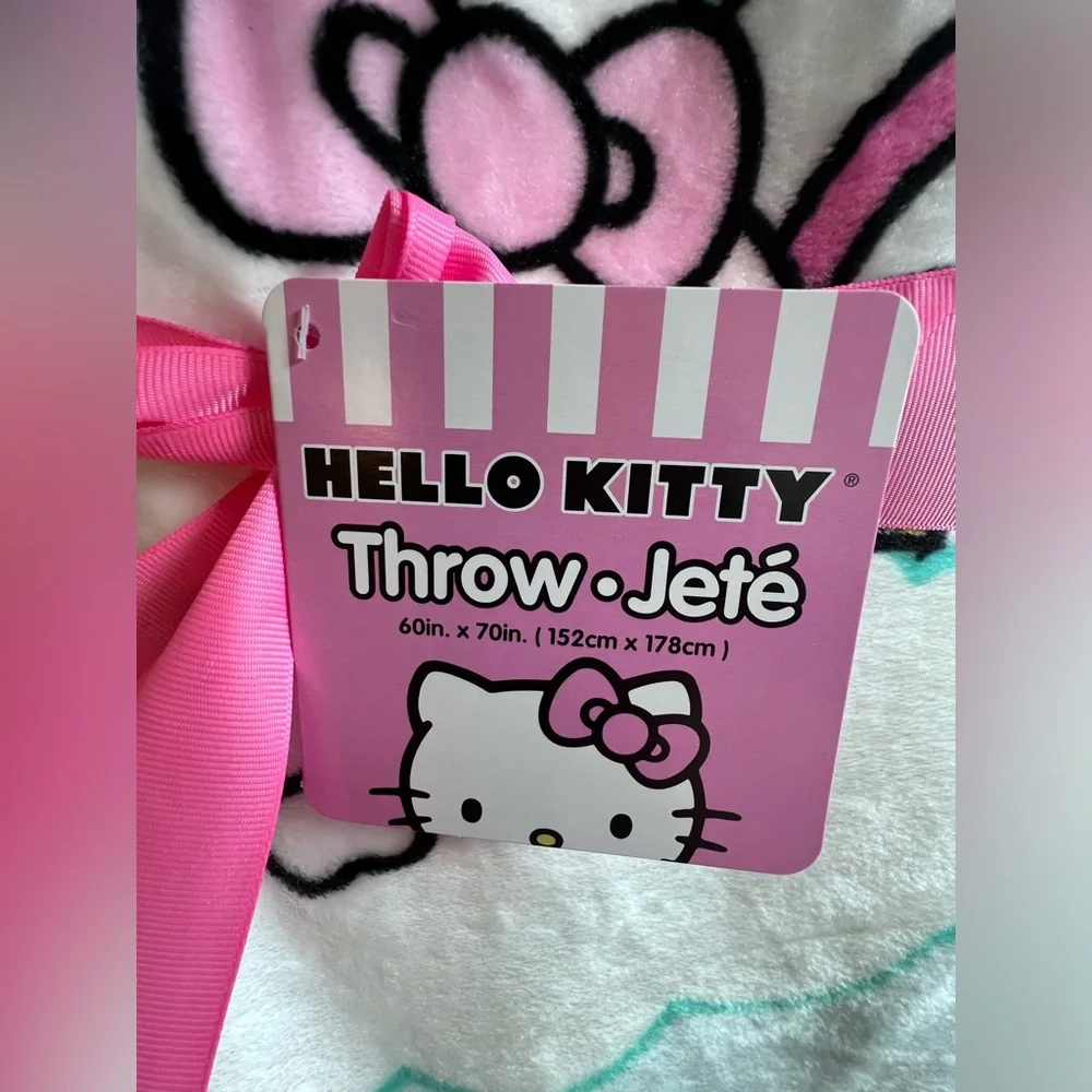 Hello kitty balloons and ribbons throw‎ blanket